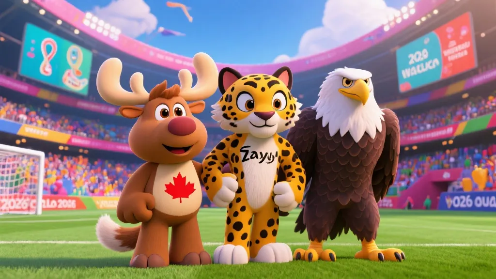 2026美加墨世界杯吉祥物合影